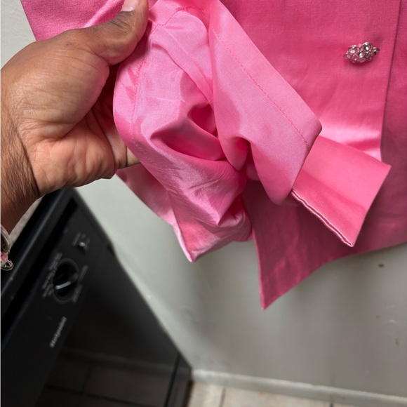 VTG  lilly pulitzer dress Satin Pink Women's Size 4 Rhinestone Buttons Shealth - Picture 5 of 9